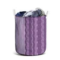 Vintage Violet Hawaiian Traditional Kapa Mix Flowers Lei Laundry Basket