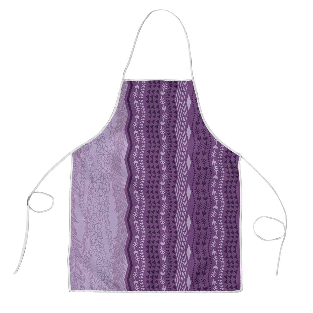 Vintage Violet Hawaiian Traditional Kapa Mix Flowers Lei Apron