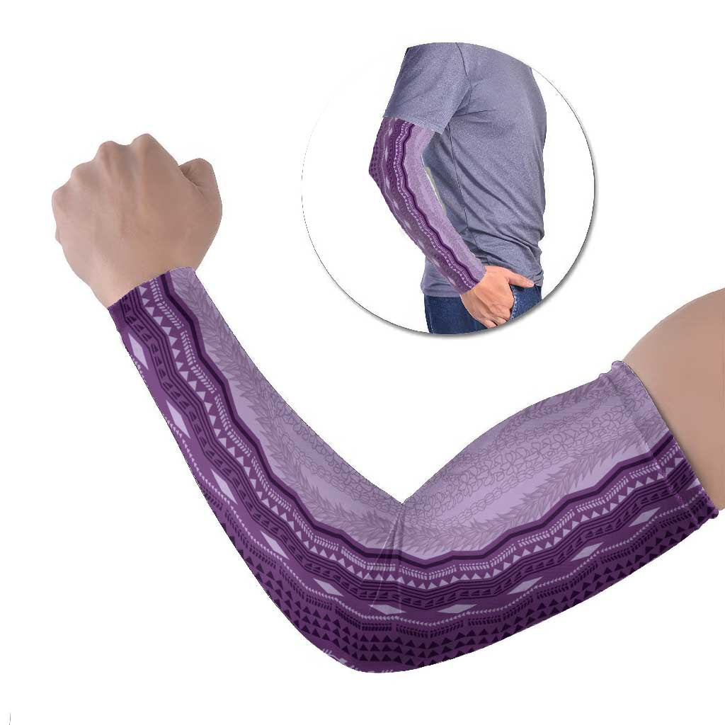 Vintage Violet Hawaiian Traditional Kapa Mix Flowers Lei Arm Sleeves
