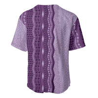 Vintage Violet Hawaiian Traditional Kapa Mix Flowers Lei Baseball Jersey