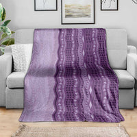Vintage Violet Hawaiian Traditional Kapa Mix Flowers Lei Blanket