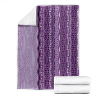 Vintage Violet Hawaiian Traditional Kapa Mix Flowers Lei Blanket