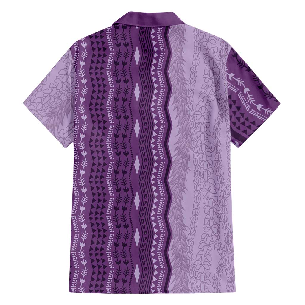 Vintage Violet Hawaiian Traditional Kapa Mix Flowers Lei Family Matching Summer Maxi Dress and Hawaiian Shirt LT7 - Polynesian Pride
