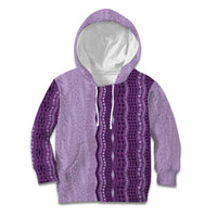Vintage Violet Hawaiian Traditional Kapa Mix Flowers Lei Kid Hoodie