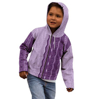 Vintage Violet Hawaiian Traditional Kapa Mix Flowers Lei Kid Hoodie