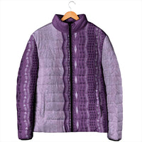 Vintage Violet Hawaiian Traditional Kapa Mix Flowers Lei Padded Jacket