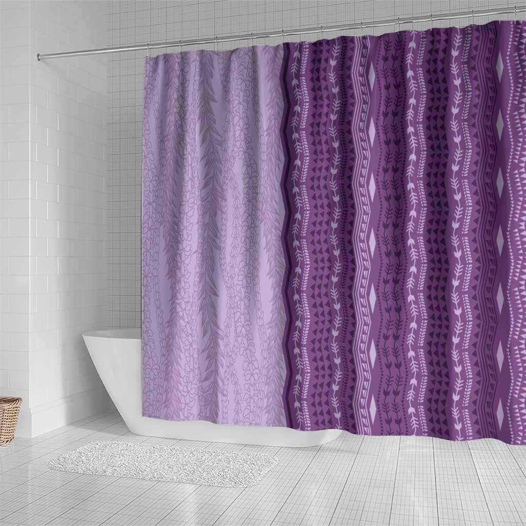 Vintage Violet Hawaiian Traditional Kapa Mix Flowers Lei Shower Curtain
