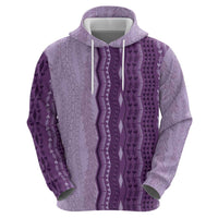 Vintage Violet Hawaiian Traditional Kapa Mix Flowers Lei Zip Hoodie