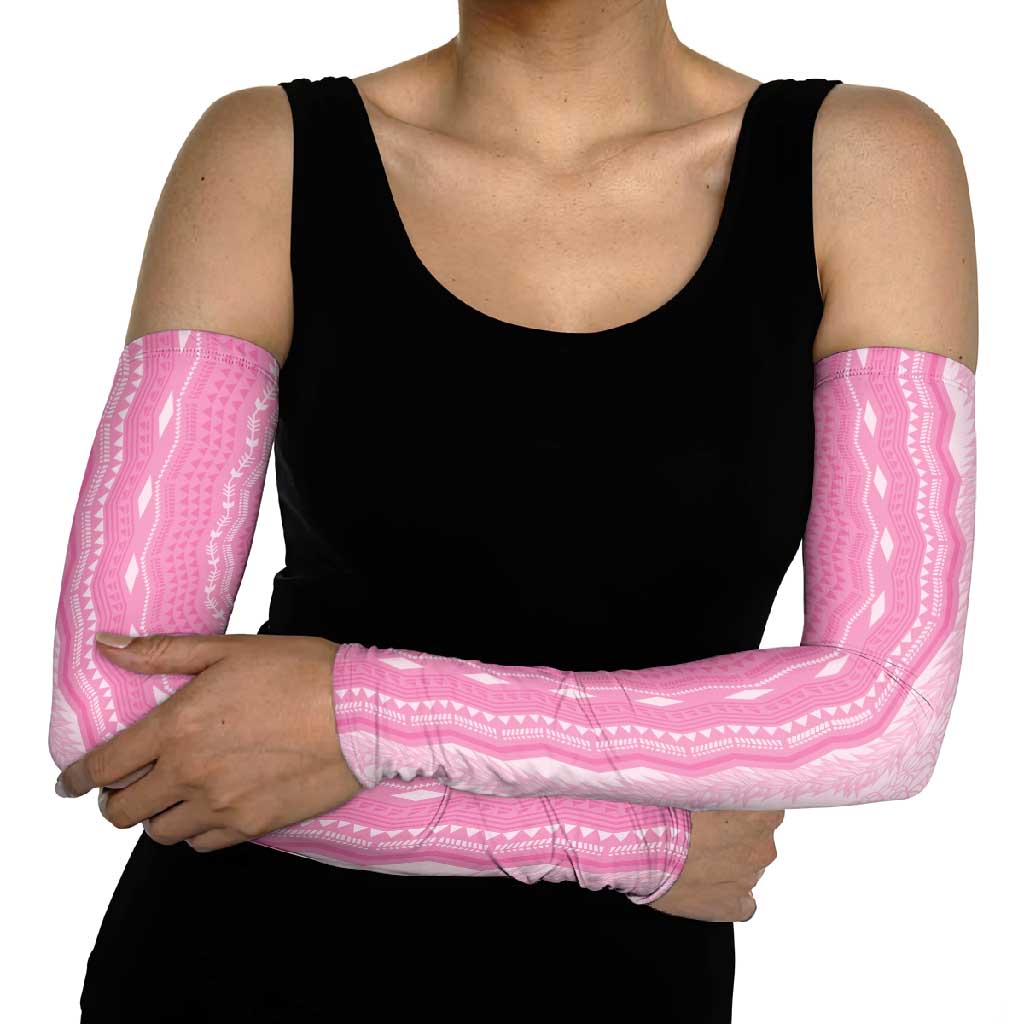 Vintage Pink Hawaiian Traditional Kapa Mix Flowers Lei Arm Sleeves