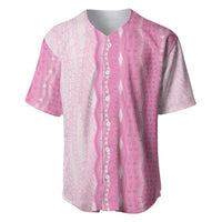 Vintage Pink Hawaiian Traditional Kapa Mix Flowers Lei Baseball Jersey