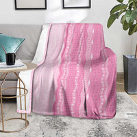 Vintage Pink Hawaiian Traditional Kapa Mix Flowers Lei Blanket