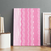 Vintage Pink Hawaiian Traditional Kapa Mix Flowers Lei Canvas Wall Art