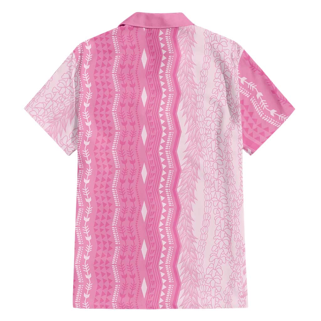 Vintage Pink Hawaiian Traditional Kapa Mix Flowers Lei Family Matching Off Shoulder Maxi Dress and Hawaiian Shirt LT7 - Polynesian Pride