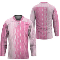 Vintage Pink Hawaiian Traditional Kapa Mix Flowers Lei Hockey Jersey