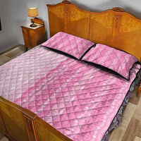 Vintage Pink Hawaiian Traditional Kapa Mix Flowers Lei Quilt Bed Set