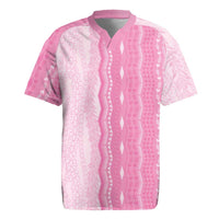Vintage Pink Hawaiian Traditional Kapa Mix Flowers Lei Rugby Jersey