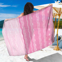 Vintage Pink Hawaiian Traditional Kapa Mix Flowers Lei Sarong