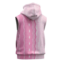 Vintage Pink Hawaiian Traditional Kapa Mix Flowers Lei Sleeveless Hoodie