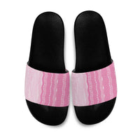 Vintage Pink Hawaiian Traditional Kapa Mix Flowers Lei Slide Sandals