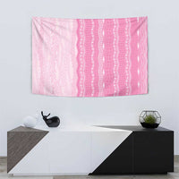 Vintage Pink Hawaiian Traditional Kapa Mix Flowers Lei Tapestry