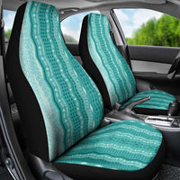 Vintage Teal Hawaiian Traditional Kapa Mix Flowers Lei Car Seat Cover