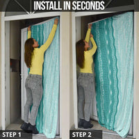 Vintage Teal Hawaiian Traditional Kapa Mix Flowers Lei Door Cover