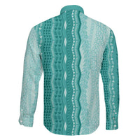 Vintage Teal Hawaiian Traditional Kapa Mix Flowers Lei Family Matching Puletasi and Hawaiian Shirt LT7 - Polynesian Pride