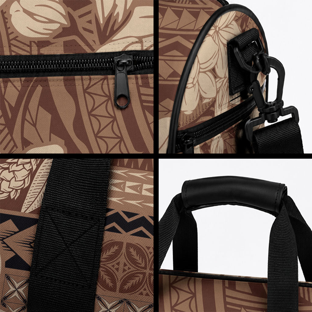 Samoa Women's Day Duffle Bag Tiale Flower Mix Siapo Tapa