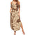Samoa Women's Day Family Matching Summer Maxi Dress and Hawaiian Shirt Tiale Flower Mix Siapo Tapa LT7 Mom's Dress Beige - Polynesian Pride