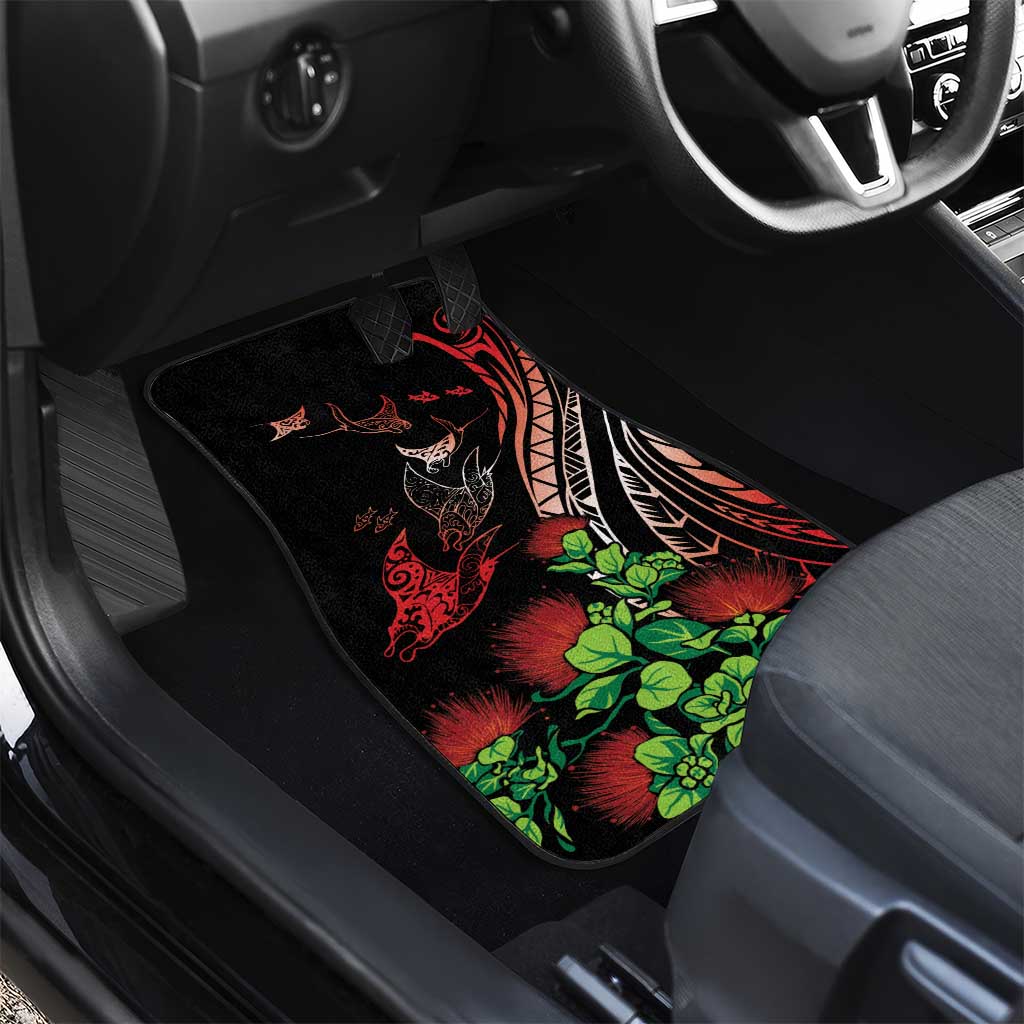 Aloha Hawaii Manta Rays Car Mats Red Ohia Lehua
