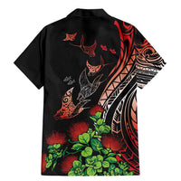 Aloha Hawaii Manta Rays Family Matching Mermaid Dress and Hawaiian Shirt Red Ohia Lehua LT7 - Polynesian Pride