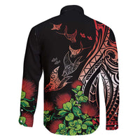 Aloha Hawaii Manta Rays Family Matching Summer Maxi Dress and Hawaiian Shirt Red Ohia Lehua LT7 - Polynesian Pride