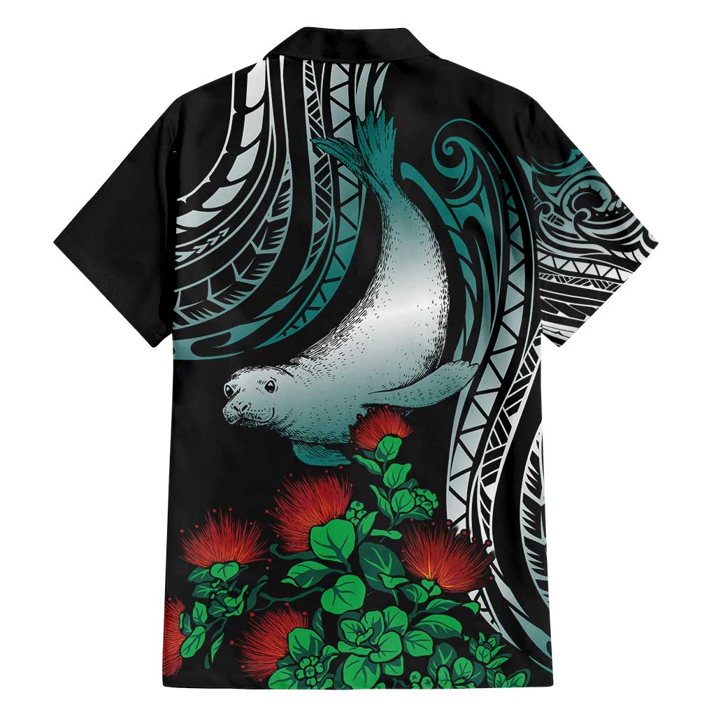 Aloha Hawaii Monk Seal Family Matching Long Sleeve Bodycon Dress and Hawaiian Shirt Mix Ohia Lehua LT7 - Polynesian Pride