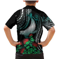 Aloha Hawaii Monk Seal Family Matching Mermaid Dress and Hawaiian Shirt Mix Ohia Lehua LT7 - Polynesian Pride