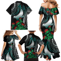 Aloha Hawaii Monk Seal Family Matching Mermaid Dress and Hawaiian Shirt Mix Ohia Lehua LT7 - Polynesian Pride