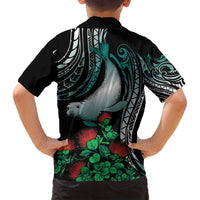 Aloha Hawaii Monk Seal Family Matching Off Shoulder Maxi Dress and Hawaiian Shirt Mix Ohia Lehua LT7 - Polynesian Pride