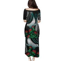 Aloha Hawaii Monk Seal Family Matching Puletasi and Hawaiian Shirt Mix Ohia Lehua LT7 - Polynesian Pride
