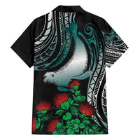 Aloha Hawaii Monk Seal Family Matching Summer Maxi Dress and Hawaiian Shirt Mix Ohia Lehua LT7 - Polynesian Pride