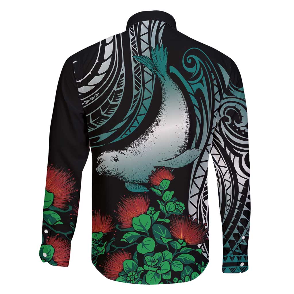 Aloha Hawaii Monk Seal Family Matching Tank Maxi Dress and Hawaiian Shirt Mix Ohia Lehua LT7 - Polynesian Pride