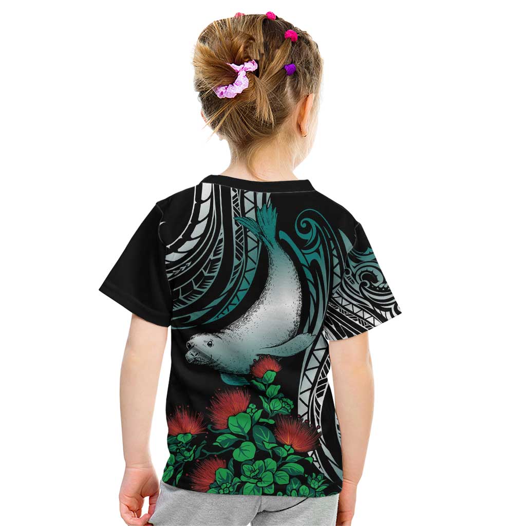Aloha Hawaii Monk Seal Kid T Shirt Mix Ohia Lehua