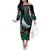 Aloha Hawaii Monk Seal Off The Shoulder Long Sleeve Dress Mix Ohia Lehua