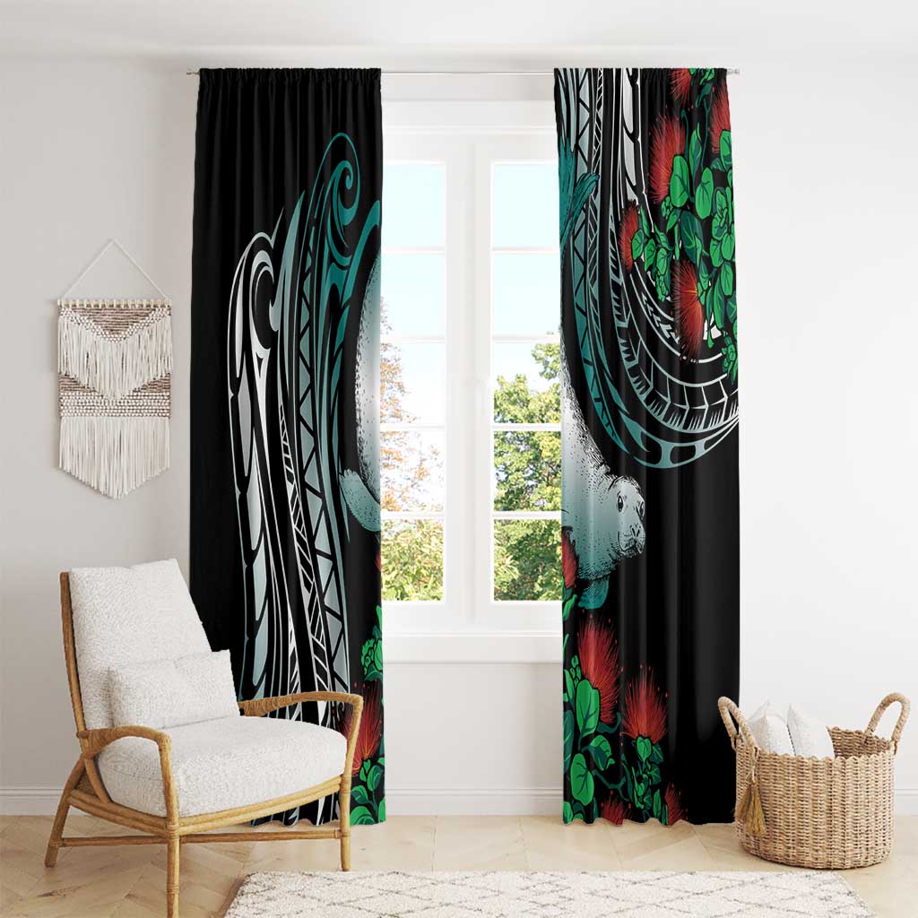 Aloha Hawaii Monk Seal Window Curtain Mix Ohia Lehua