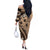 Bula Fiji Off The Shoulder Long Sleeve Dress Mocha Brown Kaivity Masi Tapa