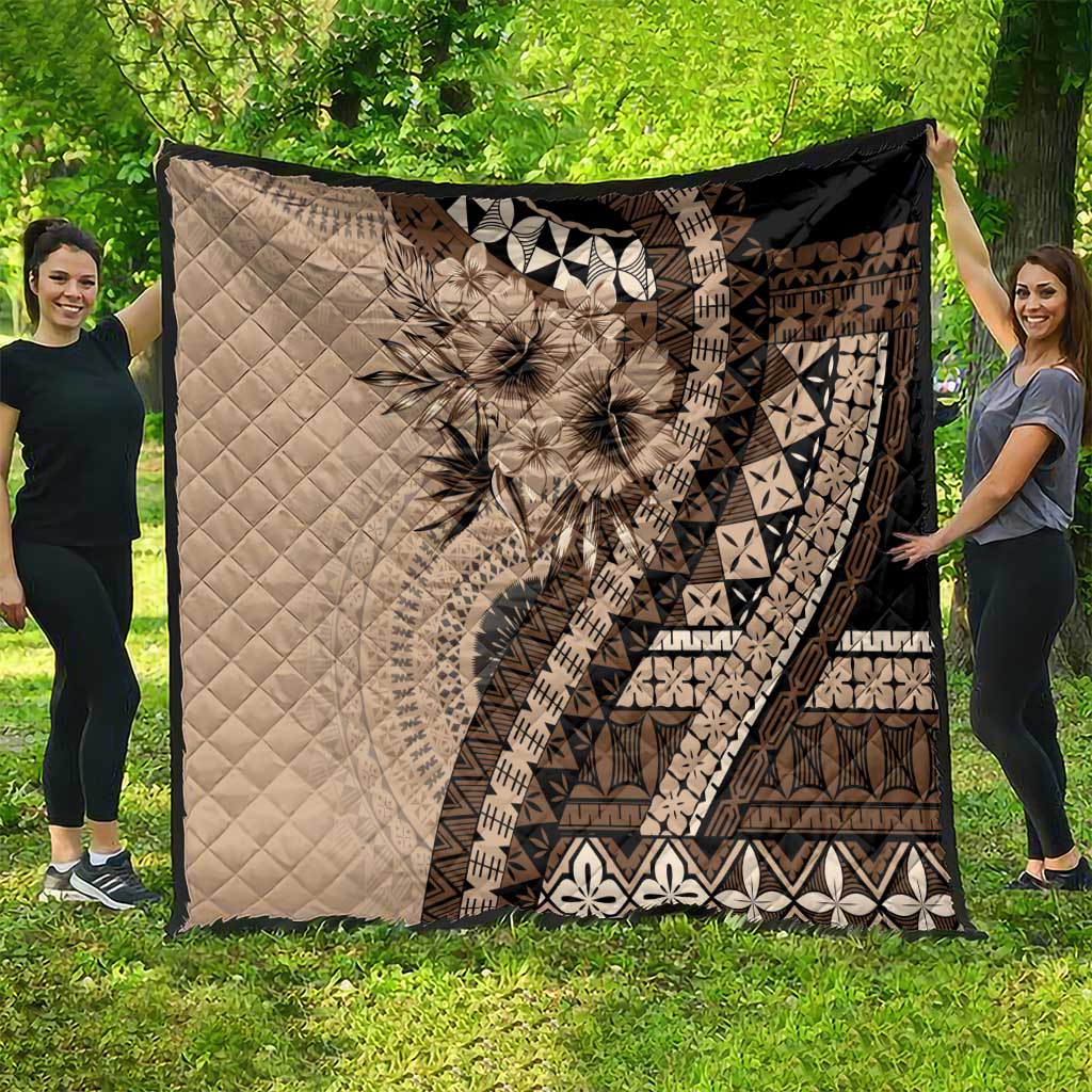 Bula Fiji Quilt Mocha Brown Kaivity Masi Tapa