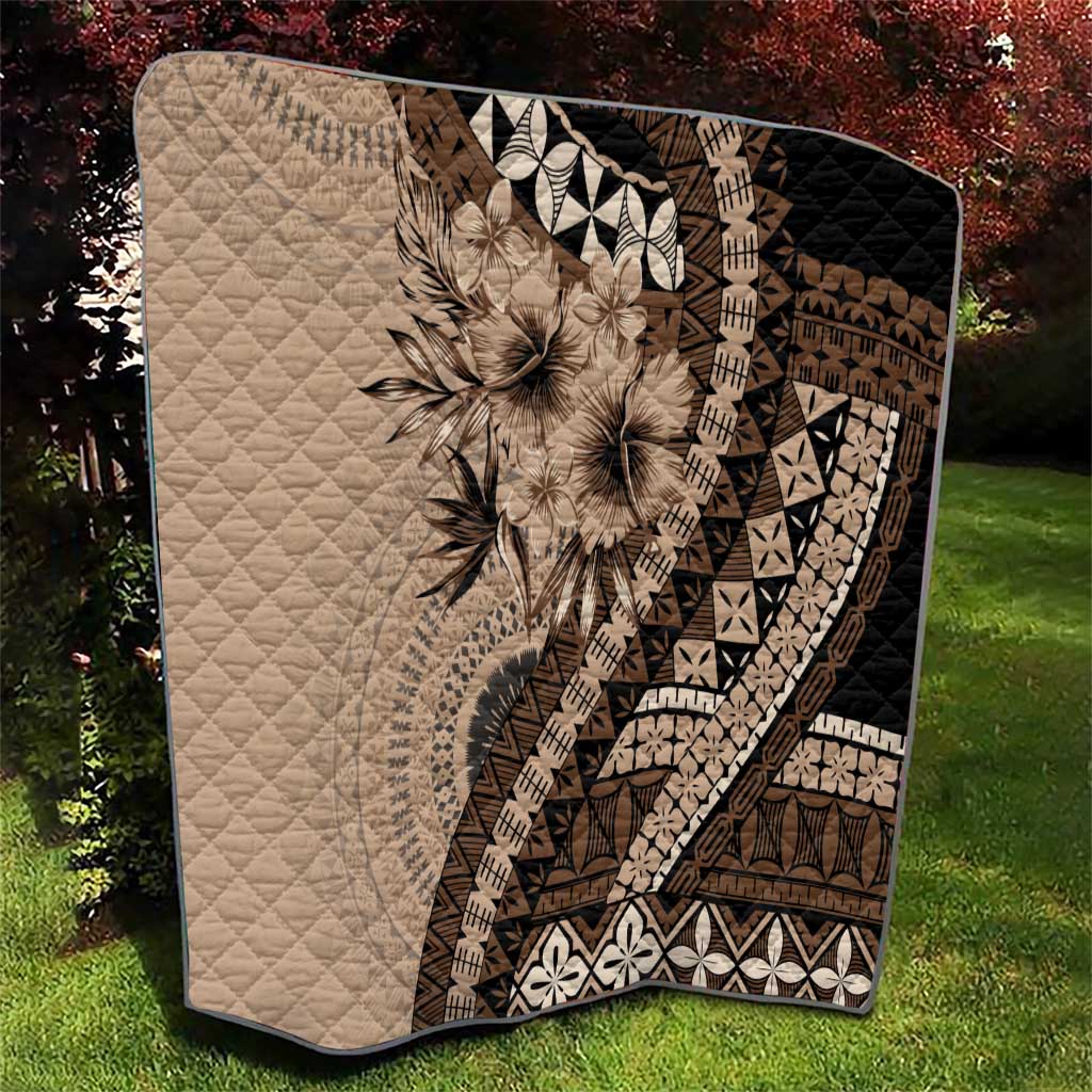 Bula Fiji Quilt Mocha Brown Kaivity Masi Tapa