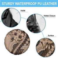 Bula Fiji Spare Tire Cover Mocha Brown Kaivity Masi Tapa