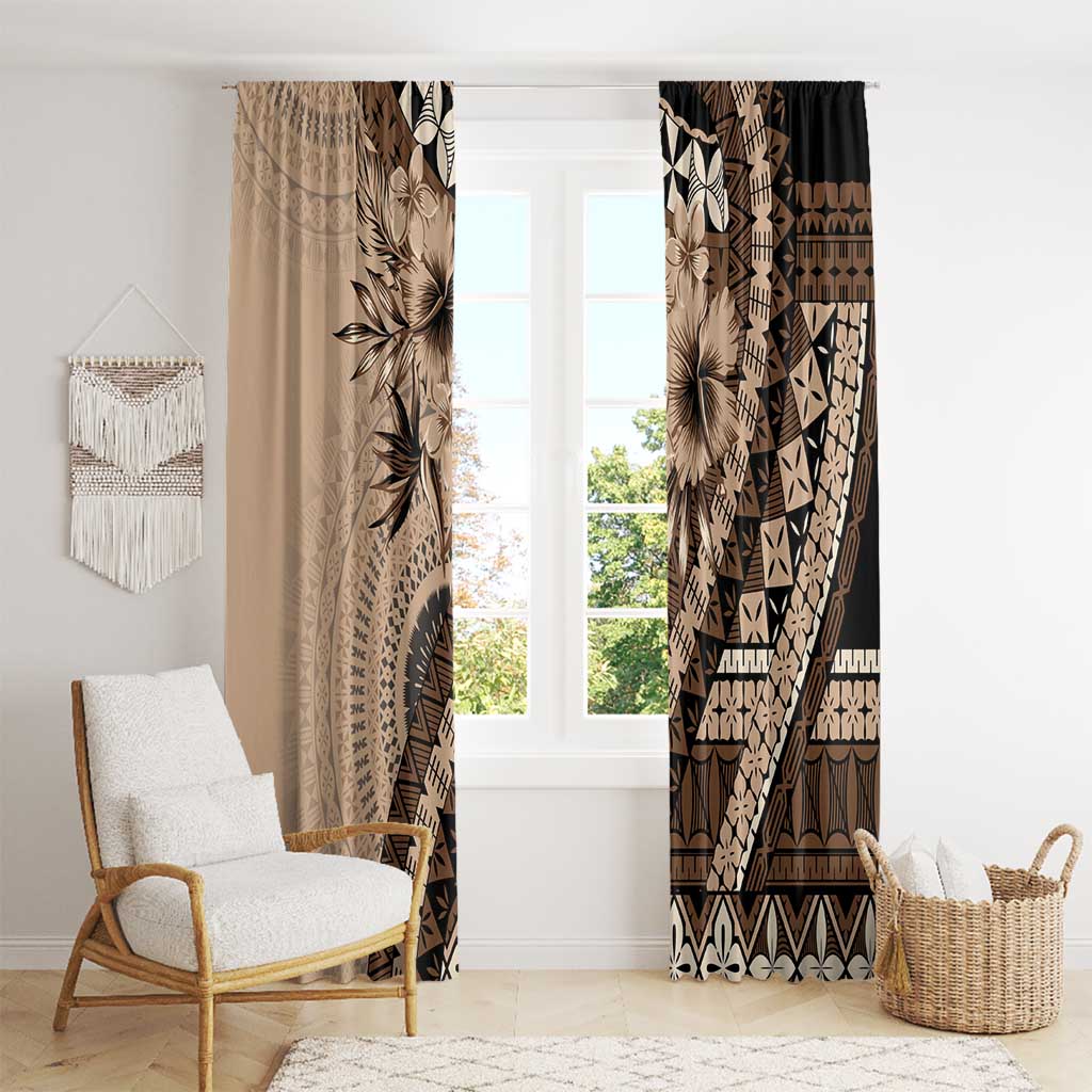 Bula Fiji Window Curtain Mocha Brown Kaivity Masi Tapa