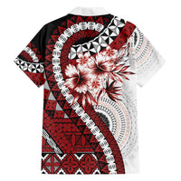 Bula Fiji Family Matching Off The Shoulder Long Sleeve Dress and Hawaiian Shirt White Kaivity Masi Tapa LT7 - Polynesian Pride