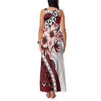 Bula Fiji Family Matching Tank Maxi Dress and Hawaiian Shirt White Kaivity Masi Tapa LT7 - Polynesian Pride