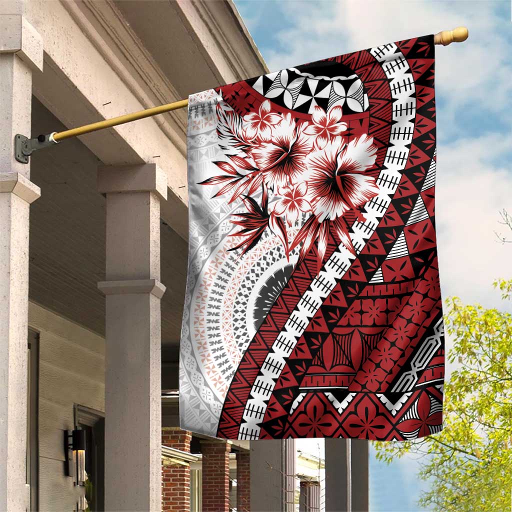 Bula Fiji Garden Flag White Kaivity Masi Tapa